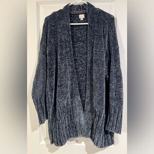 Women’s Chenille Blue Cardigan